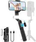 TOALLIN Selfie Stick with Light for Smartphone, Gimbal Stabilizer with Remote, Retractable and Foldable Phone Tripod for iPhone & Android, Video Recording, Streaming, Vlogging