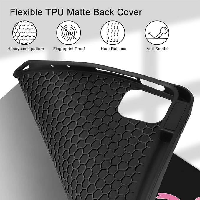 Tuiklo for iPad Pro 12.9 inch 6th / 5th / 4th / 3rd Generation 2022 2021 2020 2018 Release Case- Built in Pencil Holder Slim Protective Cover with Auto Wake/Sleep, Bow