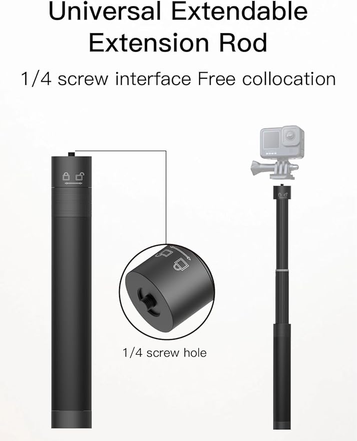 AOCHUAN 3-Axis Gimbal Stabilizer for Smartphone Smart X2 Black Kit & B10 Storage Bag & E10 Extension Rod