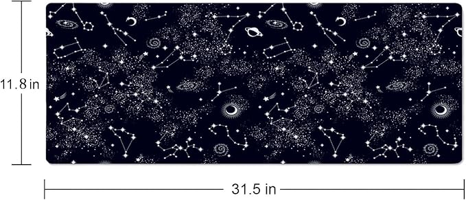 Desk Mat, Big Desk Pad, XL Extended Gaming Mouse Pad, Large Mouse Pad for Desk Rubber Base Mousepad with Stitched Edges, Keyboard Mouse Mat for Work, Game, Office, Home - Space Galaxy Constellation