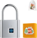 UMIKSMART Fingerprint Padlock, Keyless Fingerprint Padlock with USB Charging, Smart Keyless Padlock for School Locker, Gym Locker, Backpack and Travel Bag, Gift for Kids, Teens and Friends
