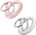 SYNCWIRE Magnetic Phone Ring Holder for MagSafe [2 Pack], 360° Rotation Dual Sided Magnet Grip Cell Phone Ring Stand Finger Kickstand Compatible with iPhone 17 16 15 14 13 12 Pro Max fits MagSafe