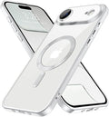 Hython Magnetic Clear for iPhone Air Case with Camera Lens Protector [Compatible with MagSafe] Luxury Plating Edge Slim Soft TPU Cover Protective Phone Case for iPhone Air 6.5", Matte Silver