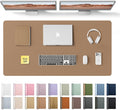 YSAGi Leather Desk Protector, Office Mat, Large Mouse Mat, Non-Slip PU Leather Blotter, Laptop Desk Pad, Waterproof Writing Pad for Office and Home (Khaki, 47.2" x 23.6")