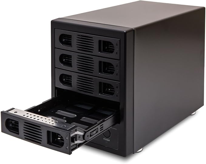 Syba SY-ENC50104 4 Bay 3.5” SATA III HDD Non-RAID Enclosure – Supports USB 3.0 & eSATA Interface, Black