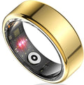 Smart Ring Health Tracker for Women Men, Sleep Tracker with Heart Rate and Blood Oxygen, Fitness Ring for Activity Monitoring, 15 Days Battery, No Subscription, Titanium Alloy (Gold, #12)