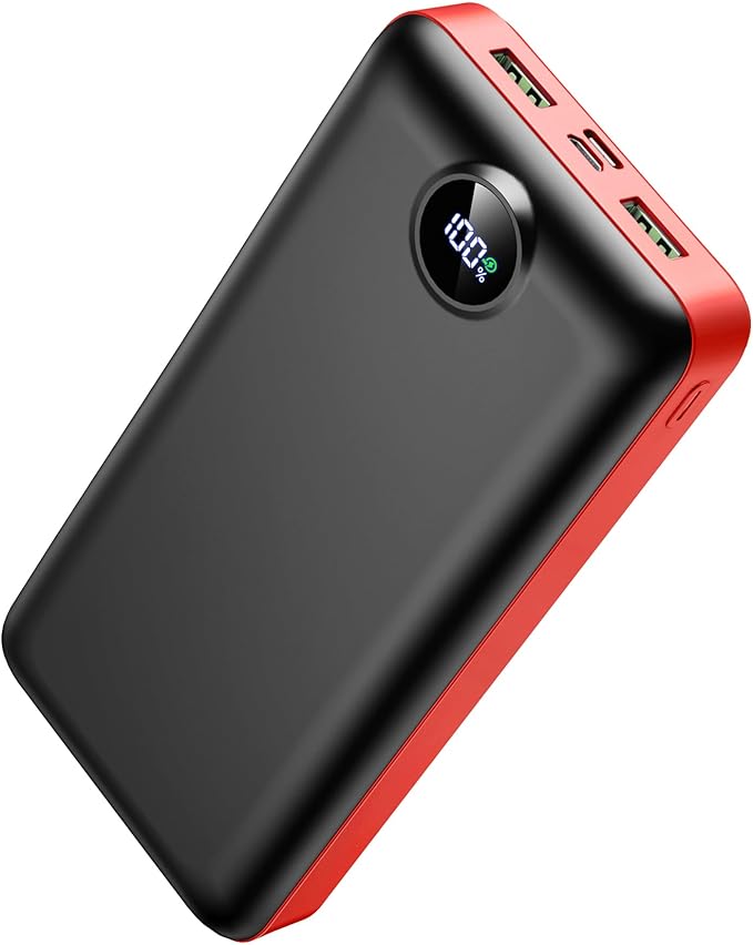 LOOPEAK Portable Charger Power Bank 50000mAh 22.5W Fast Charging Battery Bank USB C External Battery Pack with 3 Output & 2 Input Digital Display for iPhone 16/15/14/13/12, Samsung, iPad etc (Red)