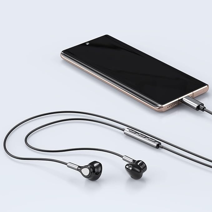 USB C Headphones for Samsung Galaxy S26 S25 S24 S23 S22 S21 S20 A56 A17 A16 Wired USB C Earbuds with Mic Volume Control Earphones USB Type C Headphones for iPhone 17 16 15 Pro Max Plus iPad 10 Pixel