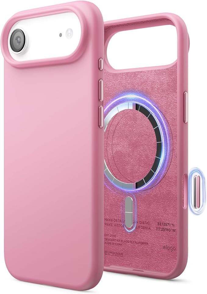 elago for iPhone Air Case, Premium Magnetic Silicone Case, Compatible with MagSafe, Liquid Silicone Material, Protective Cover, Shockproof, Slim Phone, 6.5 inch (Hot Pink)