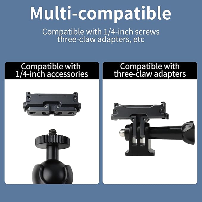 Aluminum Magnetic Quick Release Adapter Mount Compatible with DJI Osmo Action 6 /Osmo Nano, Expansion Stand with1/4Screw Hole/Foldable Connector/Quick-Release Buckle, Action Camera Accessories