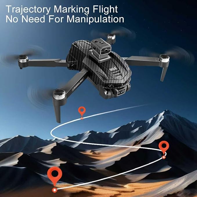 GPS Drone with 4K Dual Cameras & 4.5in Large-Screen Remote - Infrared Obstacle Avoidance, LED Night Lights, Brushless Motors, 2 Rechargeable Batteries, Wi-Fi FPV Real-Time Transmission, Hovering Altitude Hold Mode, GPS Auto Return & Follow Me Mode - Fo...