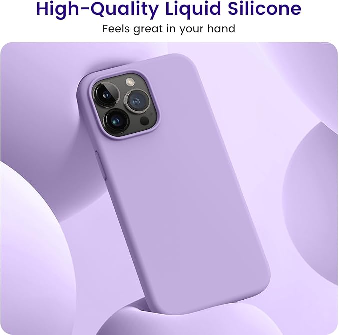 OTOFLY Compatible with iPhone 15 Pro Max Case, Silicone Shockproof Slim Thin Phone Case for iPhone 15 Pro Max (6.7 inch), (Light Purple)