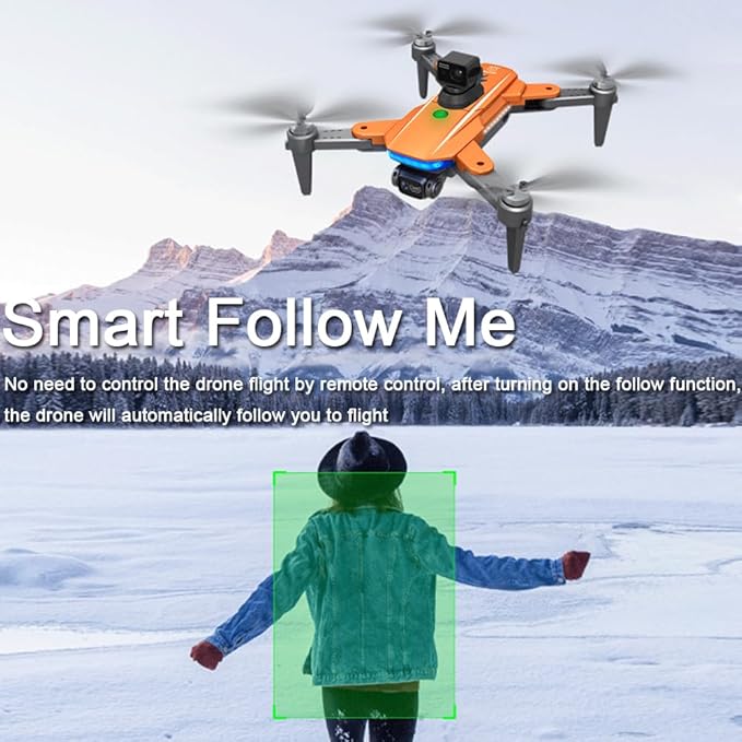 Lozenge 360° Obstacle Avoidance Brushless GPS Drone with Camera for Adults 4K Smart Follow Auto Return Long Battery Life Quadcopter 3 Battery HJ90 Big Size