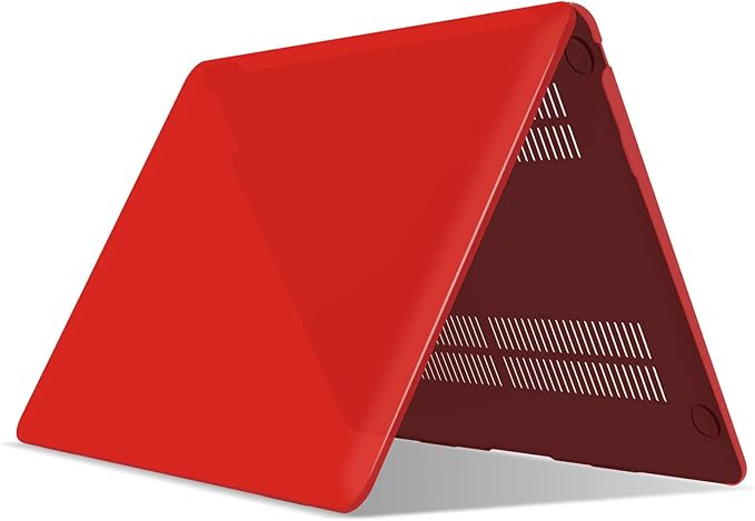 IBENZER Compatible with New MacBook Air 13 inch Case 2022 2021 2020 M1 A2337 A2179 A1932, Plastic Hard Shell Case with Keyboard Cover for Mac Retina Display with Touch ID, Red, MMA-T13RD+1A