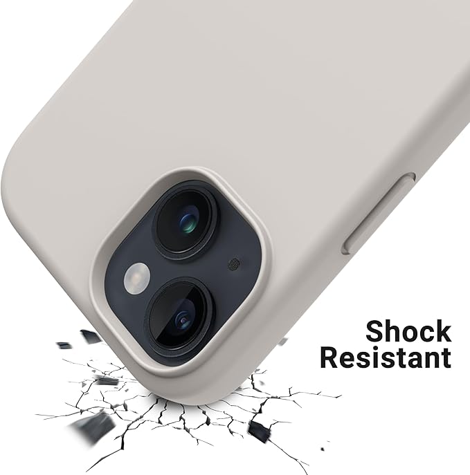 OTOFLY Compatible with iPhone 15 Case, Silicone Shockproof Slim Thin Phone Case for iPhone 15 (6.1 inch),(Stone)