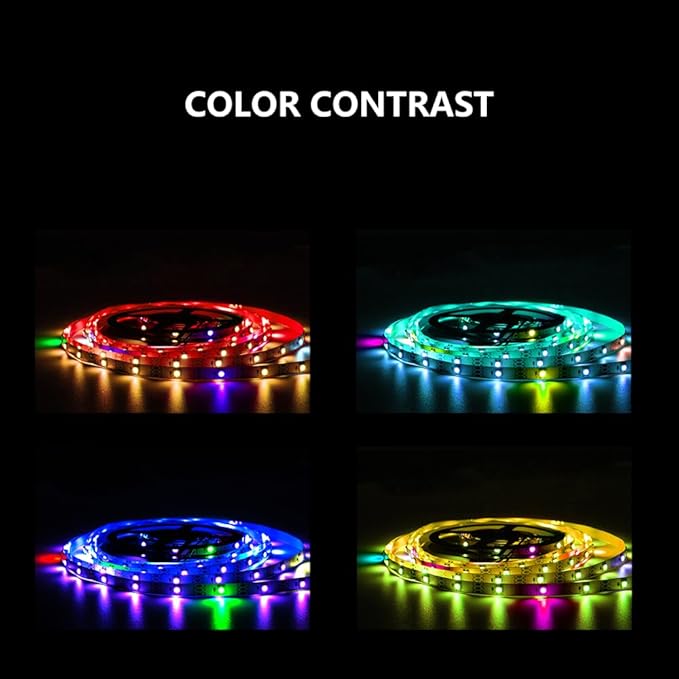 WS2812B LED Strip Individual Addressable Light WS2811 IC WS2812 30Pixels/m SMD 5050 RGB Pixel Strip DC5V (16.4FT 150LEDS Non-Waterproof, White PCB)