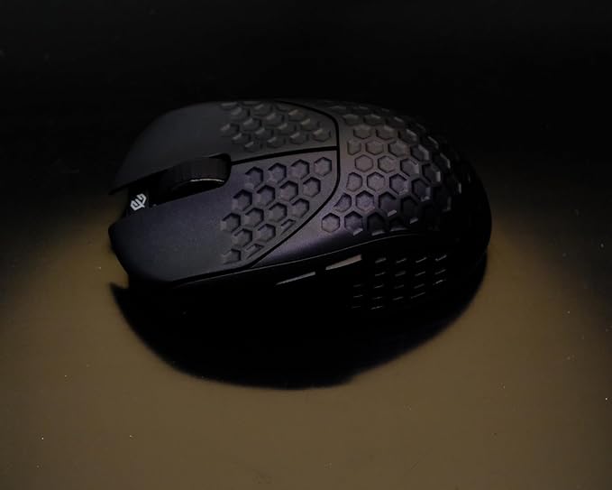 GWolves HTR Lightweight Wireless Fingertip Grip Gaming Mouse,~28Gram,8K-Report,Low Latency,PAW3395 26,000CPI,Nrf52840 CPU,6 Programmable Btns,On-Board Memory,PC/Mac and Laptop(No-Honeycomb, Black)
