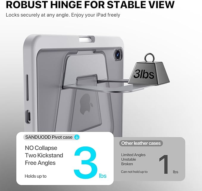 iPad mini Case for A17 Pro/6th Gen, Dual Kickstand Protective Cover with Apple Pencil Holder for 8.3” iPad mini (Grey, iPad mini A17 Pro/6th)