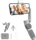 Zhiyun Smooth Q3 Combo, 3-Axis Phone Gimbal with Fill Light and Gimbal Bag, Portable & Foldable, Gesture Control, Video Recording, Auto Tracking Gimbal Stabilizer for Smartphone for iPhone & Android