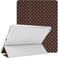 Lovmooful Compatible for iPad 5/6 (9.7-Inch,2018/2017 Model,6th/5th Generation) Case with Pencil Holder Cute Polka Dot with Aesthetic Design Soft TPU Trifold Stand Protective-Brown