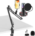 USB Condenser Microphone for PC PS4, PS5 Streaming Singing Podcast Studio, Computer Cardioid Gaming Mic Kit for Recording YouTube with Boom Arm Stand Pop Filter, Mute Button, Volume, Echo
