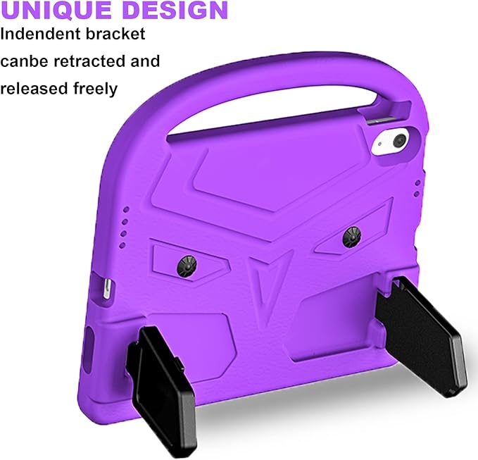 Dteck for iPad 10th Generation Case Kids 10.9 Inch 2022, Durable Lightweight Shockproof Protective Handle Stand EVA Foam Boys Girls Kids Proof Case for iPad 10th Generation 10.9 Inch 2022,Purple