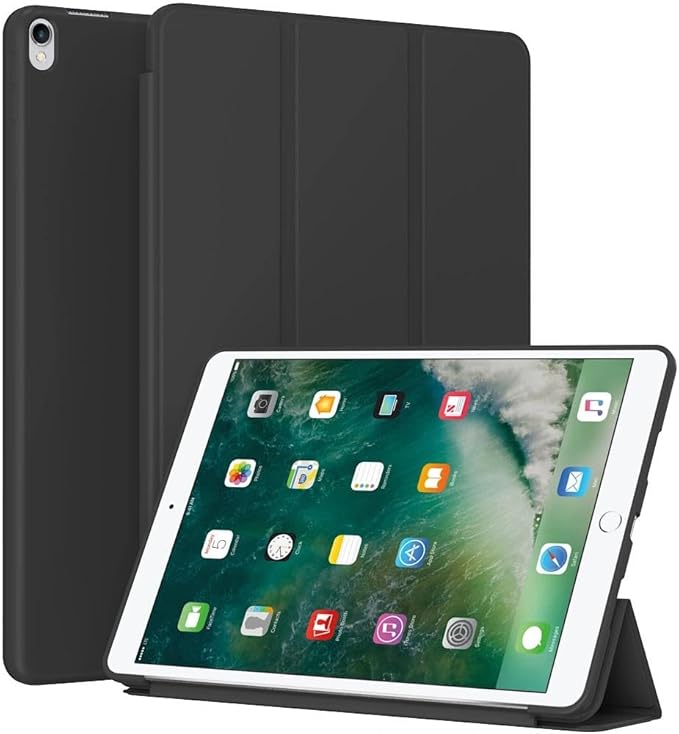 Case for iPad Air (3rd Gen) 10.5" 2019 / iPad Pro 10.5" 2017 - Slim Lightweight Durable Trifold Stand Cover, Supports Auto Wake/Sleep, Black
