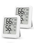 BN-LINK Digital Hygrometer Indoor Room Thermometer, Accurate Temperature and Humidity Meter with Large LCD Monitor for Home, Bedroom, Terrarium, Incubator, Greenhouse, 2 Pack