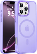 Newfuture Designed for iPhone 16 Pro Max Case with Magnetic [13 FT Military Drop Protection] [Compatible with Magsafe] Slim Translucent Matte Shockproof with Anti-Fingerprint Phone Case, Lilac Purple
