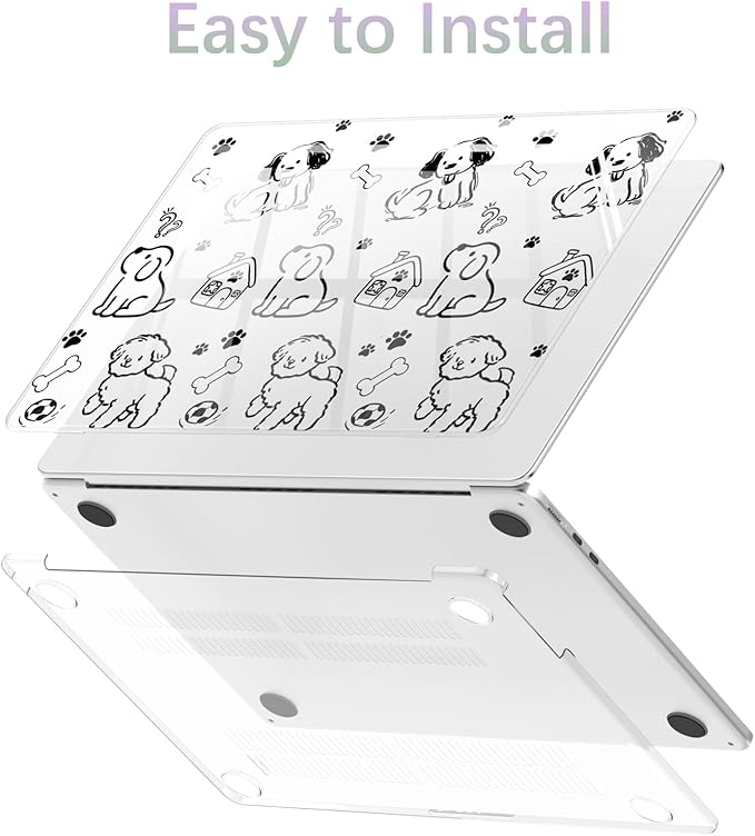 Compatible with MacBook Air 15 inch Case M5 M4 M3 M2 2026-2023 Release A3448 A3241 A3114 A2941, Cute Dog Puppy Protective Hard Shell Clear Cover for Mac Air 15.3 inch