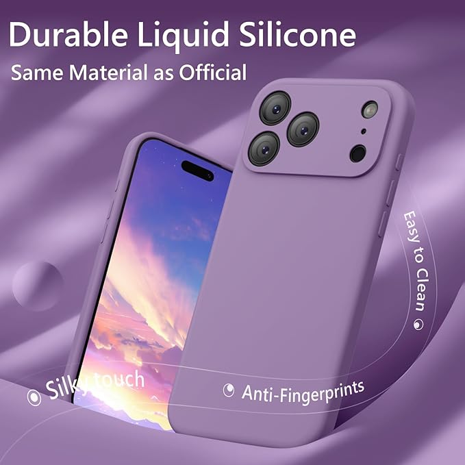 FireNova Magnetic for iPhone 17 Pro Case, Compatible with MagSafe, [Integrated Silicone Camera Control Button] [Camera Protection] Anti-Scratch Microfiber Lining Phone Case, 6.3", Light Purple