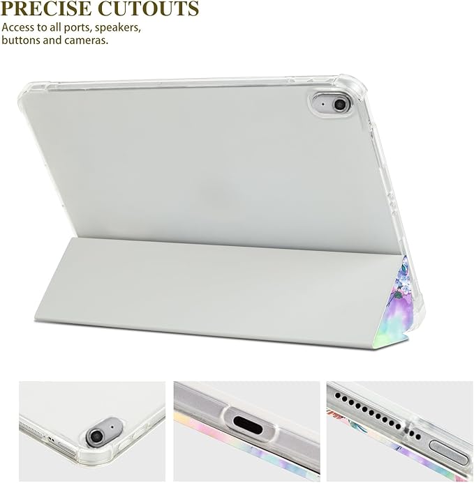 Vimorco for iPad (A16) Case 11th Generation 2025, for iPad 11th/10th Generation Case Pencil Holder, Typing Stand & 2 Viewing Angles, Faux Leather Slim Cover, Auto Sleep/Wake, Hummingbird & Lily