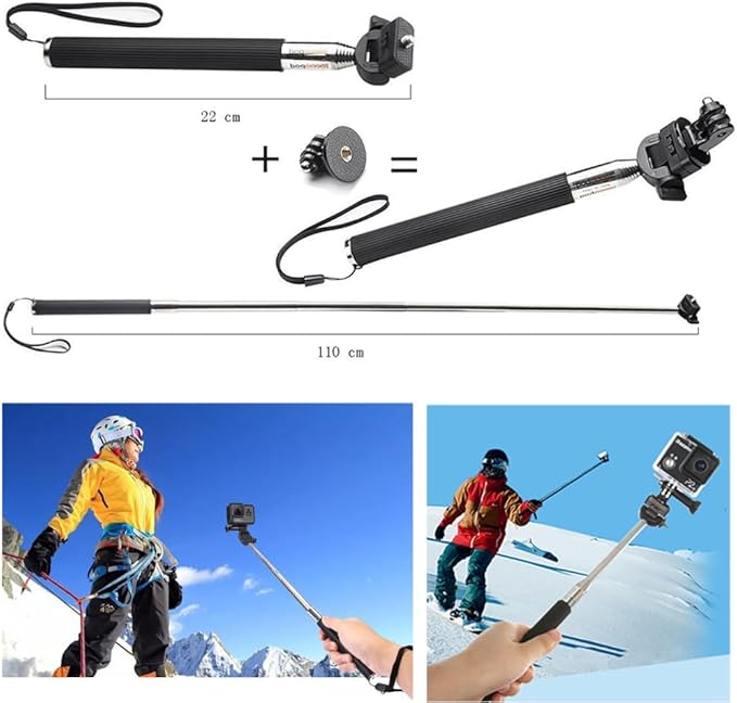 20-in-1 Action Camera Accessories for GoPro Hero 13 12 11 10 9 8 Max 7 6 5 4 Black GoPro 2018 Session Fusion Silver White Insta360 DJI SJCAM APEMAN AKASO and Others Cameras