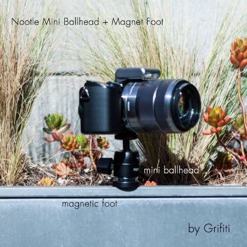 GRIFITI Nootle Magnetic Camera with Mini Ball Head Stand Magnet Foot for Cameras, Video Cams, Phone Mounts, Projector, Tablet Mount Accessories - Action Tripod Base Adapter with Ballhead