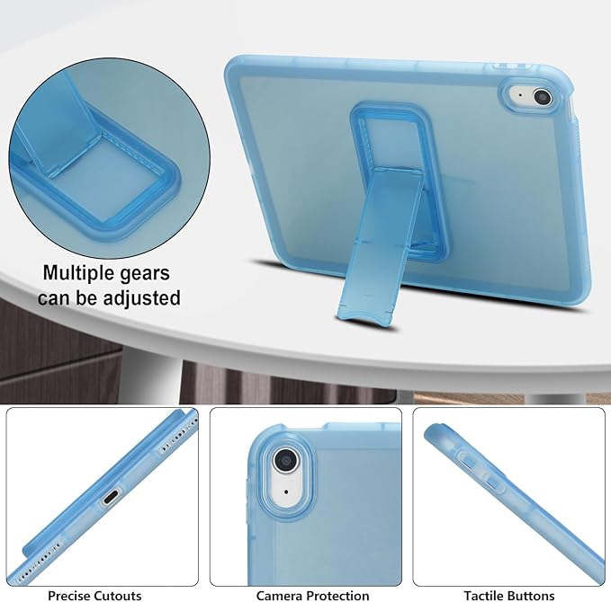 Slim Case for iPad (A16) 11th Generation 11 Inch 2025 / iPad 10th Generation 10.9 Inch 2022, Built-in Kickstand Non-Slip Shockproof Rugged Protective for iPad 11th 10th Gen, Blue