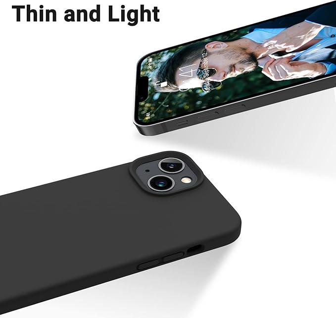 OTOFLY Designed for iPhone 14 Plus Case, Silicone Shockproof Slim Thin Phone Case for iPhone 14 Plus 6.7 inch （Black）