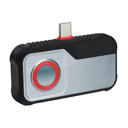 Thermal Camera for Type C Android, 256 x 192 IR High Resolution Thermal Imaging Camera with 8 Color Palettes, Temp Alarm for Electrical, Mechanical