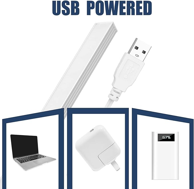 DWEPTU 12 Inch Under Cabinet Lighting, Dimmable LED Light Bar with Plug-in AC Adapter & Magnetic Mount - for Kitchen, Workshop, Closet (Includes Adhesive Tape)