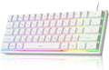 MageGee Mini 60% Gaming Keyboard, Upgrade RGB Backlit 61 Key Ultra-Compact Keyboard, TS91 Ergonomic Waterproof Mechanical Feeling Office Computer Keyboard for PC, MAC, PS4, Xbox ONE Gamer(White)