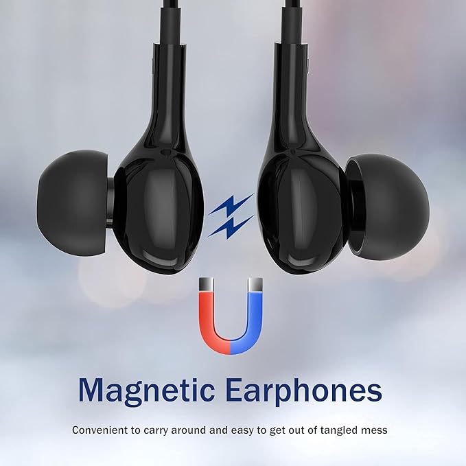 USB C Headphones for Samsung Galaxy S26 S25 S24 Ultra iPhone 17 Air 16 Pro 17 Pro Max S23 S22 A56 A55 A26 A17 A16 Pixel Xiaomi Wired Earbuds Magnetic in-Ear Type C Earphone with Microphone Stereo