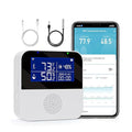 eMylo WiFi Thermometer Hygrometer with Waterproof Probe, Smart Indoor Temperature Humidity Monitor with Brightness Sensor, LED Backlit Screen, APP Control, Buzzer Alarm&App Alert,Compatible with Alexa