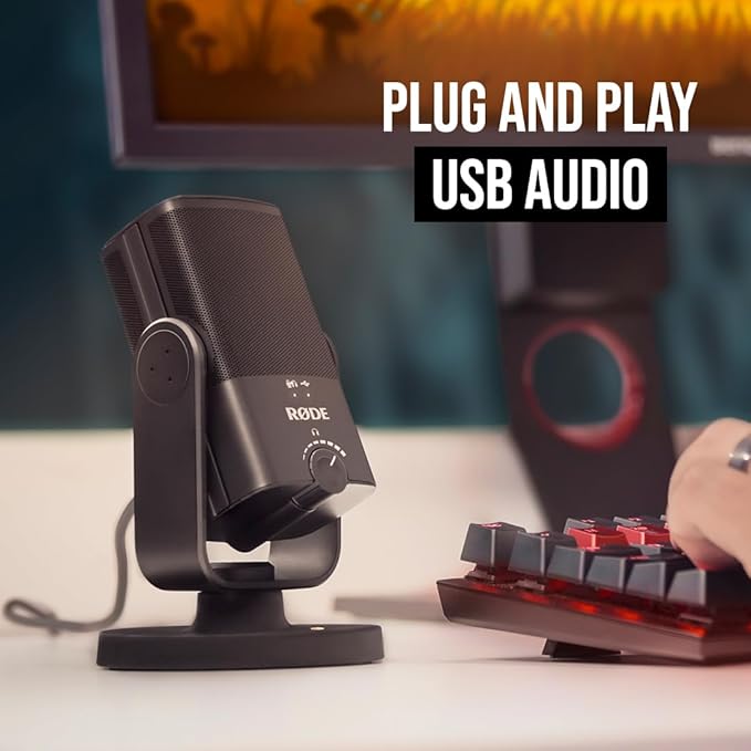 RØDE NT-USB Mini Versatile Studio-quality Condenser USB Microphone with Free Software for Podcasting, Streaming, Gaming, Music Production, Vocal and Instrument Recording,Black