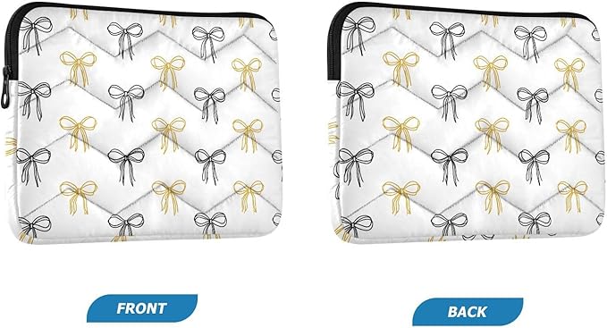 Laptop Case Sleeve, Black Yellow Bow Pattern Shockproof Protective Computer Carrying Cover, Briefcase Handbags 13-13.3inch Laptop Sleeve Bag