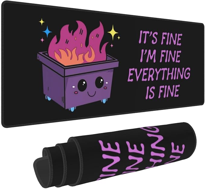 Dumpster on Fire Gaming Mouse Pad, 31.5 x 11.8 Inch Large Mouse Pads for Desk, Keyboard Mouse Mat with Non-Slip Base for Home and Office