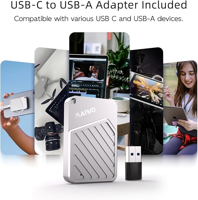 MAIWO 1TB Magnetic Portable SSD 2050MB/s USB C 3.2 GEN2x2, External Solid State Drive for iPhone15/16/17/Mac/iPad/Android/Windows, Aluminum, Support 4K ProRes Video Record