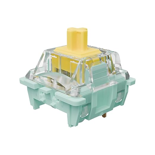 Zjmehty Gateron Jade Series Dual-Stage Spring Pre Lubed Switches Yellow V3 Pro,3-Pin 55gf Linear/RGB/LED Switches for Mechanical Keyboard（Yellow,10pcs）