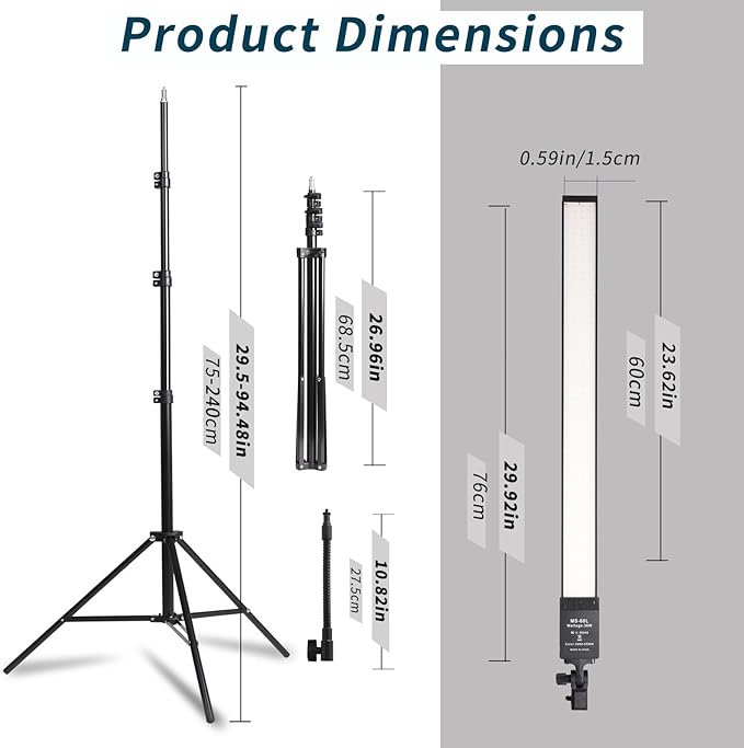LED Photography Light Kit for Studio Portrait Photography, Live Streaming, YouTube Video Shooting, Tattooing, Eyebrow Tattooing, Eyelash Beauty, Beauty Lighting