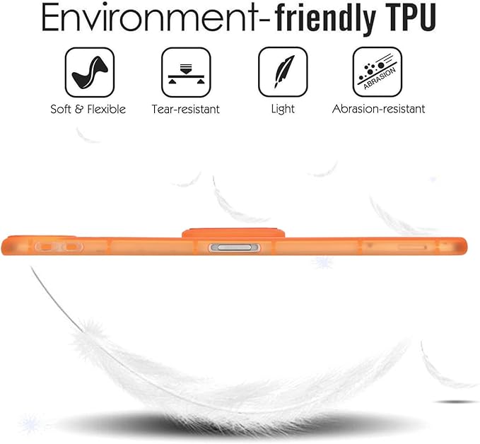 Slim Case for iPad Air 11-inch M4/M3/M2 (2026/2025/2024), Built-in Kickstand Non-Slip Shockproof Rugged Protective for Women Men, Orange