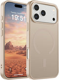 SUPFINE Magnetic for iPhone 17 Pro Max Case (Compatible with MagSafe)(Military Grade Drop Protection) Translucent Matte Shockproof with Anti-Fingerprint Phone Cover,Desert Gold