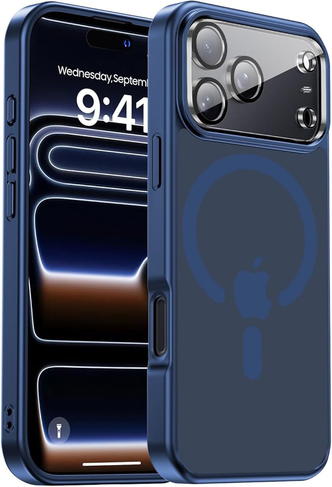 for iPhone 17 Pro Max case with Camera Lens Protector [10Ft Military-Grade Protection] Compatible with fit MagSafe Shockproof Cover Phone case for iPhone 17 Pro max 6.9 inch,Deep Blue